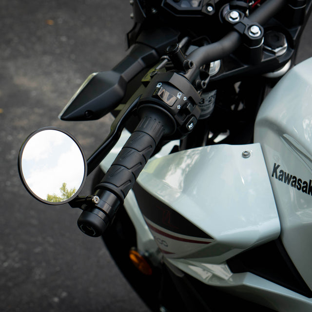 3" Convex Brogue Classic Bar End Mirrors - Brogue Moto